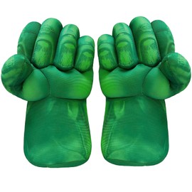 JEEK Superhero Hands Fists Kids Giant Fists Gloves Toy Smash Boxing Gloves Toy Gifts Soft Plush Gloves for Kids Boys Girls (Green A)