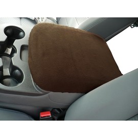 Car Console Covers Plus Made in USA Designed for Ram Classic and All Bucket Seat Models 2014-2026 Fleece Auto Armrest Center Console Cover Brown