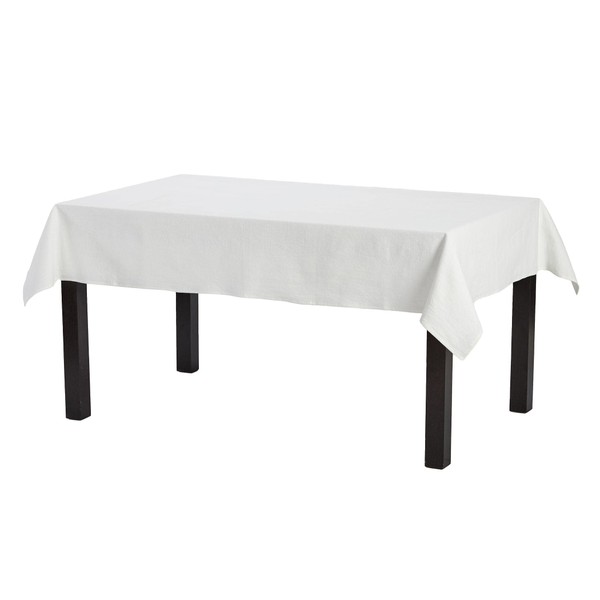 Caldo Rectangle Linen Tablecloth (Natural White)