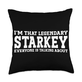 Starkey Gifts Family Tee Last Name Birthday Gifts Surname Funny Team Family Last Name Starkey Throw Pillow, 18x18, Multicolor