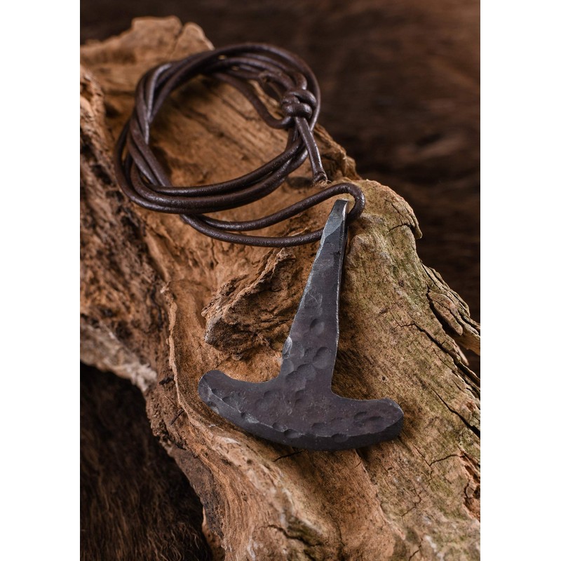 Battle Merchant Viking Thor's Hammer Pendant, Hand Forged, Steel