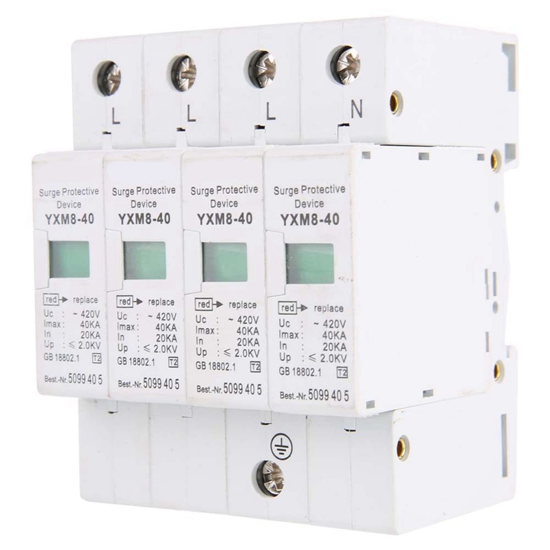 Ejoyous Surge Protection 4P 40KA, Surge Arrester House DIN Rail