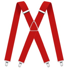 WOXVM Mens Suspenders Adjustable Braces with 4 Strong Metal Clips Elastic X Back Heavy Duty Suspender for Men and Women