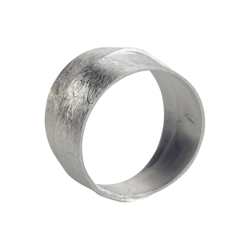 SILBERMOOS Women's Ring Band Ring Double Ring Two Rails Brushed