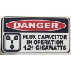 Egl DANGER FLUX CAPACITOR DECAL STICKER FUNNY NOVELTY WARNING STICKERS