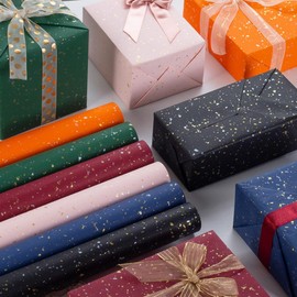 Gift Wrapping Paper With Organza Ribbon Gold Silver Foil Design with Silky Touch， Perfect for Men Women Birthday, Holiday, Wedding, Baby Shower,2 Large Sheets,Folded Flat, 30X21 Inch and 43X31Inch