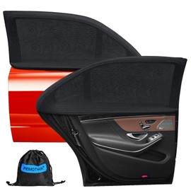 Baby Car Sun Shade, PEMOTech Car Sun Shade (Pack of 2) for Kids, Double Sided UV Protection, Car Window Sun Protection, Reduces Heat and UV Rays, for 99% of Cars