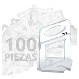 Nivelador Porcelanato Azulejo Separador 2mm 100pzs Baldosas Loseta Piso Porcelanico Ceramica Sistema Clip Corbata Formato Ancla Albañileria Instalacion Precisa Reutilizable Juego Transparente Uniforme