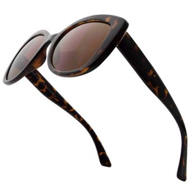 VITENZI Bifocal Sunglasses with Readers for Women, Oversized Butterfly Cat Eye Reader, Barletta in Tortoise 2.00