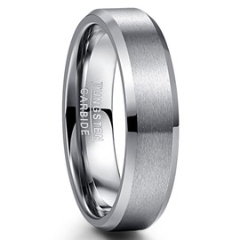 Cloyo Tungsten Carbide Wedding Band for Men Beveled Edges Highly Polished and Comfort Fit Size L 1/2