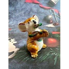 JFYSJ Koala Trinket Box Jewelry Box Hand Painted Decorative Box with Hinged Lid Ring Earring Holder Animal Figurine Collectible
