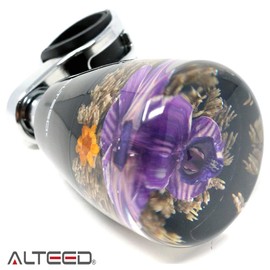 Autoland Underwater Flower Handle Spinner Car Steering Spinner Knob Real Orchid Flower Artwork Purple 2.0 inch (5 cm) Thin Diameter Grip