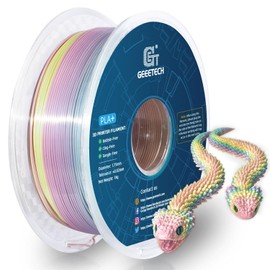 GEEETECH Silk Rainbow PLA Filament 1.75mm, 3D Printer Filament 1kg Spool (2.2lbs), Shiny Multicolor Gradient PLA, ±0.02mm Accuracy, Low Warping, 3D Printing Filament Fits Most FDM 3D Printers