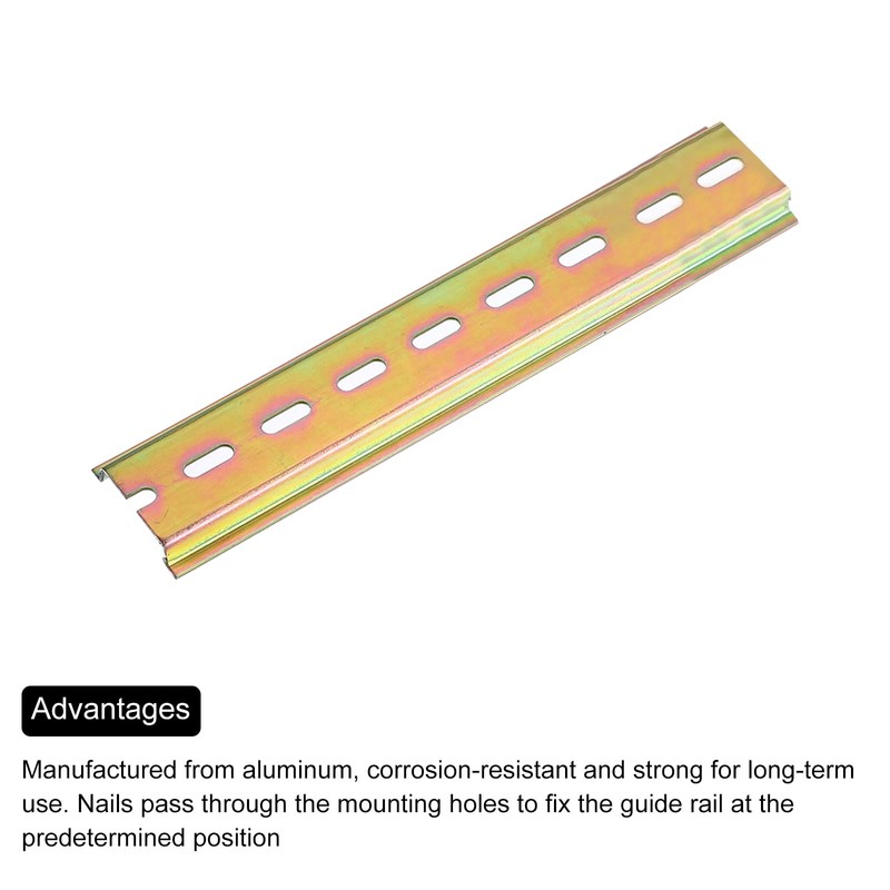 sourcing map 1 Pcs DIN Rail Slotted Iron Mounting Guide