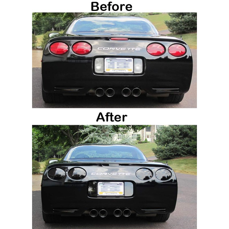 Corvette Rear Reverse, 3rd Brake, Taillight Acrylic Blackout Kit 7