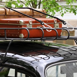 Akicderu Tension Elastic Straps with Carabiner, 30 cm Expander with Carabiner Hook, Pack of 8 Tie Down Straps with Hooks, Strong Luggage Tensioner, Rubber Tensioner with Hooks for Luggage, Camping and