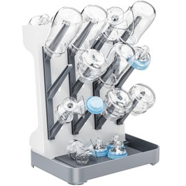 Baby Bottle Drying Rack,Baby Bottle Organizer for Countertop,Bottle Holder for Baby- Space Saving Standing Drying Rack for Baby Bottles and Pump Part Cleaning (Gray)