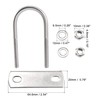 sourcing map Round U-Bolt 1.42"(36mm) Inner Width 83mm Length Steel