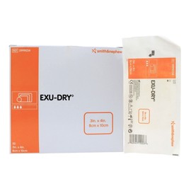 Super Absorbent Dressing EXU-Dry Anti-Shear 3 X 4 Inch Polyethylene/Rayon/Cellulose Rectangle Sterile, Smith & Nephew 5999034, 1 Count