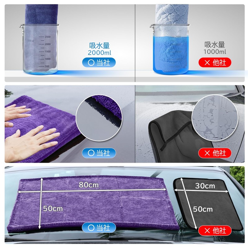 Amison Car Wash Towel Cloth, Microfiber Cloth, Car Wash, Wipe,