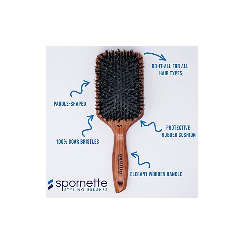 Spornette Deville Cushion Paddle Brush - Cepillo de cerdas de
