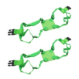 Risbay 2PCS Green Polyester Luggage Straps Luggage Bag Bungee Adjustable Size Travel Elastic Suitcase Strap Belt for Large Luggage