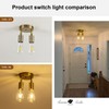 Ceiling Light Fixture, 2 Bulbs, Gold Finish