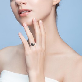 YAFEINI Skull Butterfly Ring 925 Sterling Silver Skull Butterfly Mother's Day Jewelry for Women Mom(US 7)