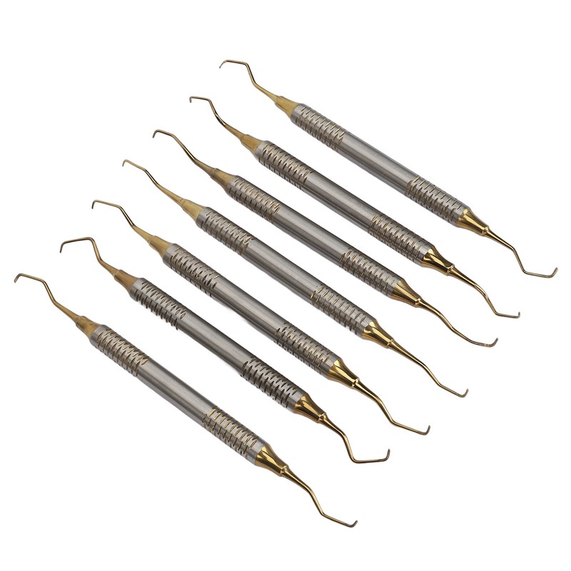 7 Pieces Teeth Plaque Remover Kit Multiple Shapes Metal Cleaning