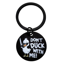 ShiQiao Spl Funny Duck Gifts for Women Men Don't Duck With Me Keyring for Boys Girls Duck Lovers Birthday Christmas Gifts for Best Friend Sister Brother Duck Keychain