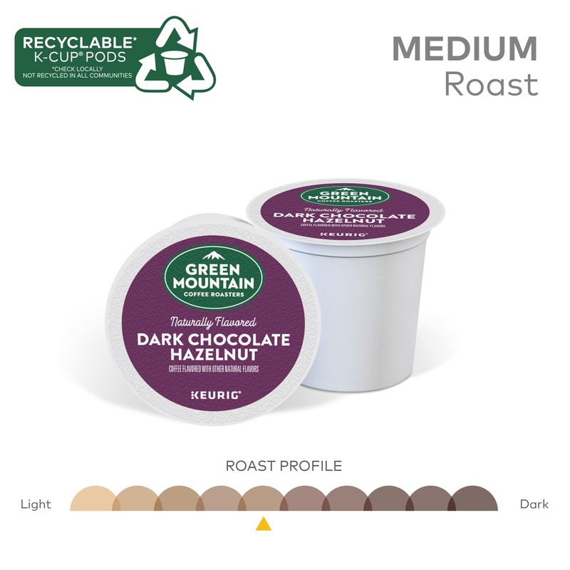 Green Mountain Coffee Roasters Dark Chocolate Hazelnut Coffee, Keurig Single