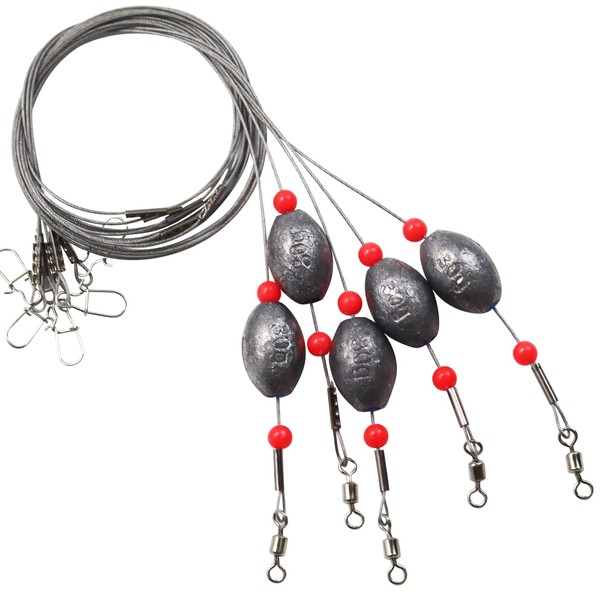 CWSDXM Fishing Egg Sinker Weight Rigs 6pcs Flounder Rig Saltwater