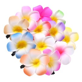 Healeved 12 Piezas Clip De Flor De Hibisco Clip Flor Hawaiana Pinzas Para El Cabello Decorativas Pelo Plumeria Pinzas Decorativas Para El Cabello