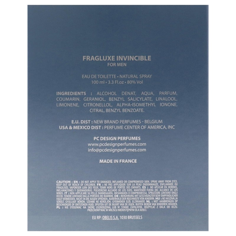 Fragluxe Invincible for Men - 3.3 oz EDT Spray