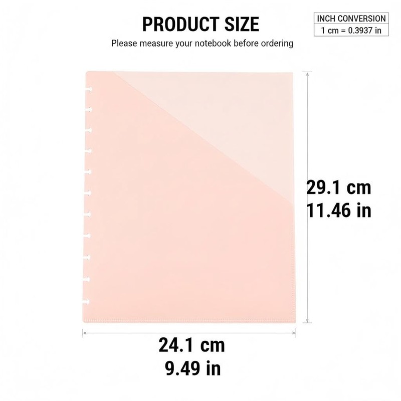 8pcs Discbound Pocket Divider with Tabs, Letter Size 9.4"x11.4" Planner