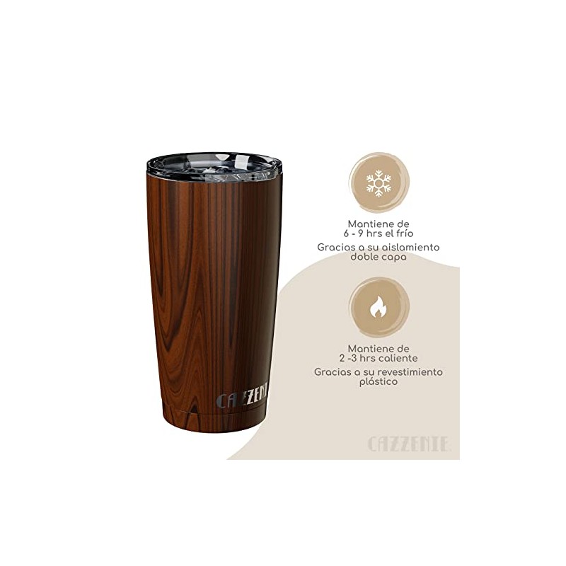 Cazzenie Vaso termico para caf, t Vino y cualquier bebida