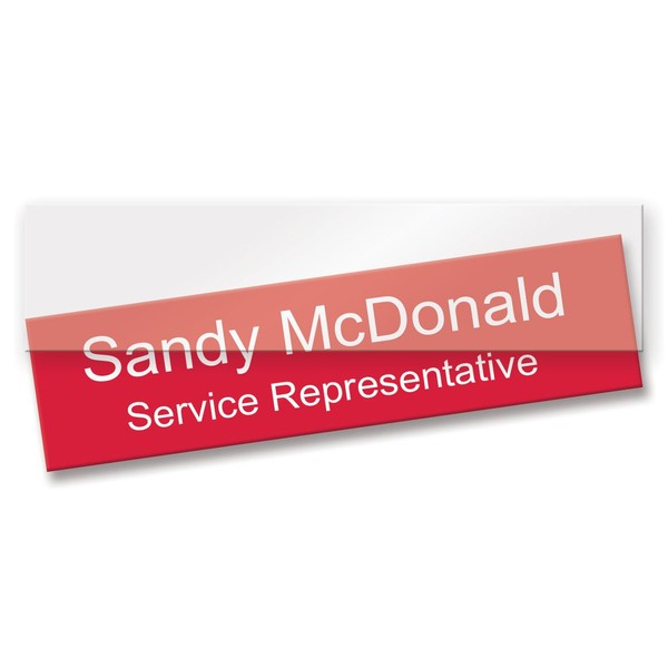 Clear Plastic Nameplate Insert - Pack of 10 (8" x 2")