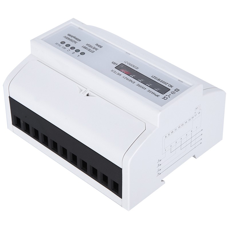 3 Phase 4‑Wire Meter DTS1891 High Accuracy 7P Counter Rail