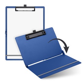 SAX Folding Clipboard Blueberry Clipboard A4 to A5 Portrait and Landscape Format Ideal for Travel and Business Holds 30 Sheets Includes Elastic Closure Band and Pen Loop Durable & Shockproof
