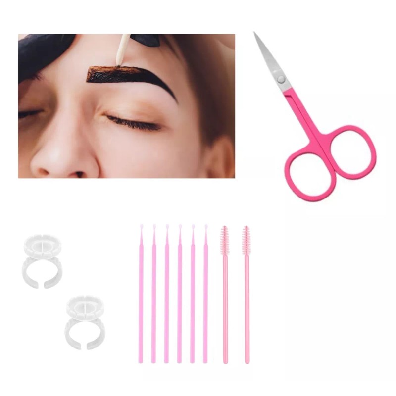 HD Kit Hena Ceja Hd Tipo Microblading Henna, Tijera, Anillo