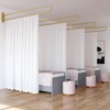 Privacy Partition Curtains, U-Shape Room Divider, Metal Support Wall Mounted