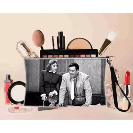 BMSBIZ Honeymooners  Cosmetic makeup bags pouch 100% ALL linen Wtih zipper