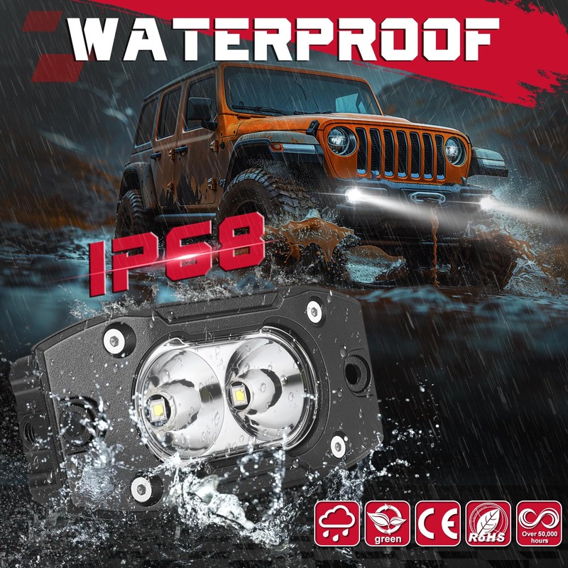 Flush Mount LED Pods 40W Spot CREE LED Bumper Backup