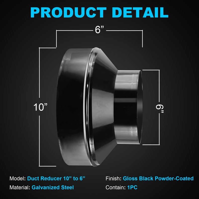 Duct Reducter 10 to 6 Air Ducting Reducer Increaser Air