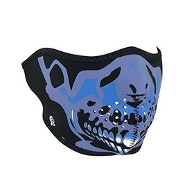 Zanheadgear Half Mask Neoprene Blue Chrome Skull,Adult/Unisex,WNFM024H