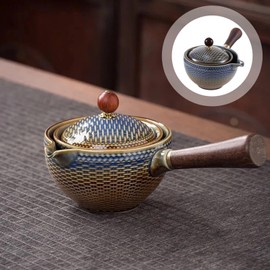 DOITOOL Ceramic Side Handle Jug Japanese Tea Maker Teaware Tea Pot Coffee Infuser Japanese Teapot Chinese Tea Cup Glass Tea Cups Chinese Teapot Tea Pet Household Travel Ceramics Teapot Pot