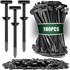 100pcs Universal Cable Tie Buckle for Car Bumper Fender Repair - Self-Locking Zip Tie Clips Automotive Fasteners PA6 Nylon - Quick Fix Loose Bumper Splash Shield Engine Cover - No Tools Needed