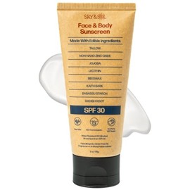 Sky and Sol Protector solar mineral natural SPF 30 3 oz: Sebo natural y óxido de zinc, seguro para arrecifes, resistente al agua, sin fragancia, fórmula no grasa para cara y cuerpo