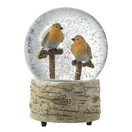 Heaven Sends Christmas Winter Snow Globe/Dome/Waterball Decoration Ornament (TWO ROBINS)