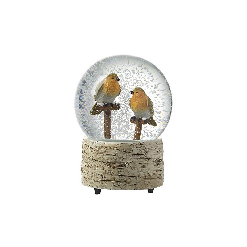 Heaven Sends Christmas Winter Snow Globe/Dome/Waterball Decoration Ornament (TWO ROBINS)